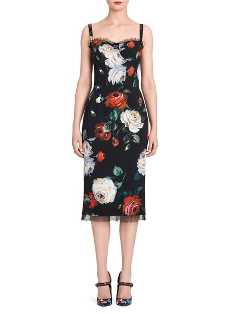 dolce gabbana rose dress free shipping|Dolce & Gabbana flower dress.